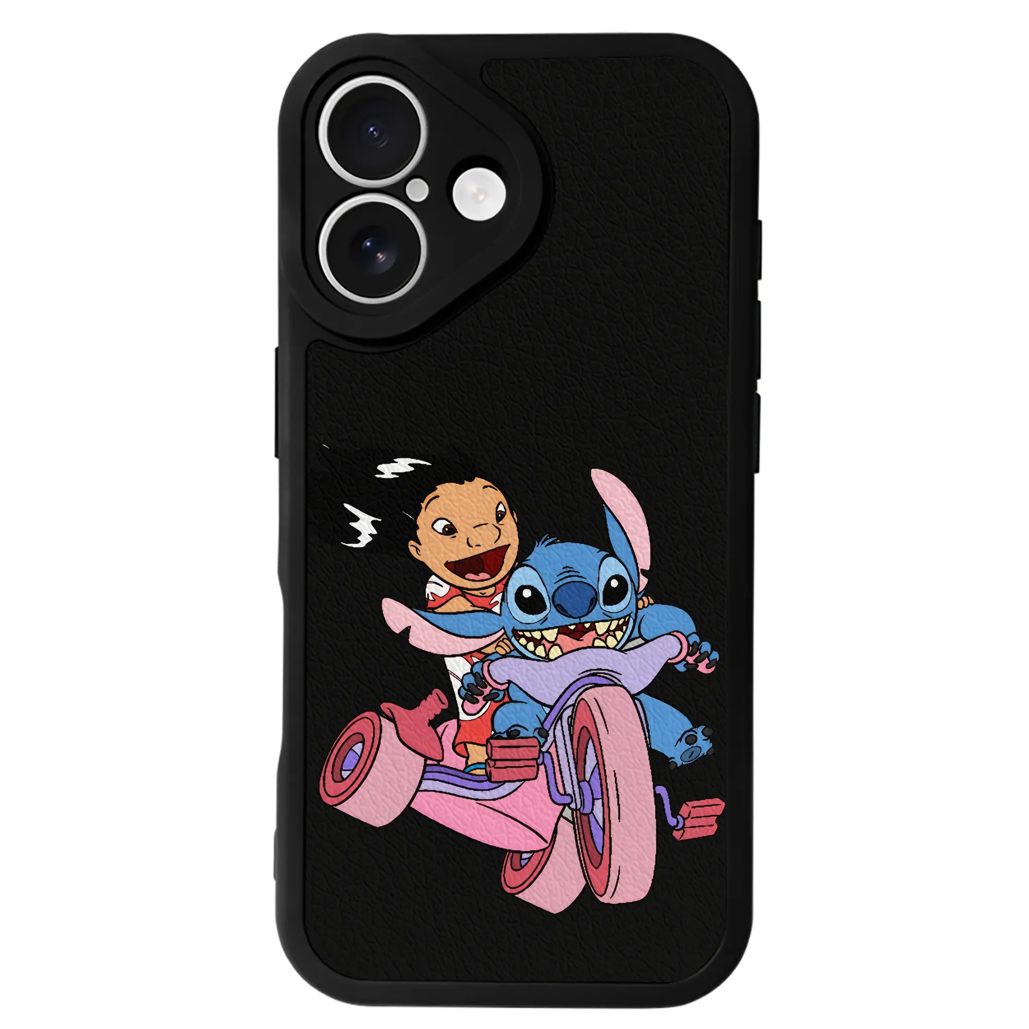 リロ＆スティッチ グッズ リロ - IPhone 16シリーズ対応 ・ シリコンスマホケース ・ レザー調 ・ 高精度フィット ・ 耐衝撃 ・ ワイヤレス充電対応 ・ 精密カット